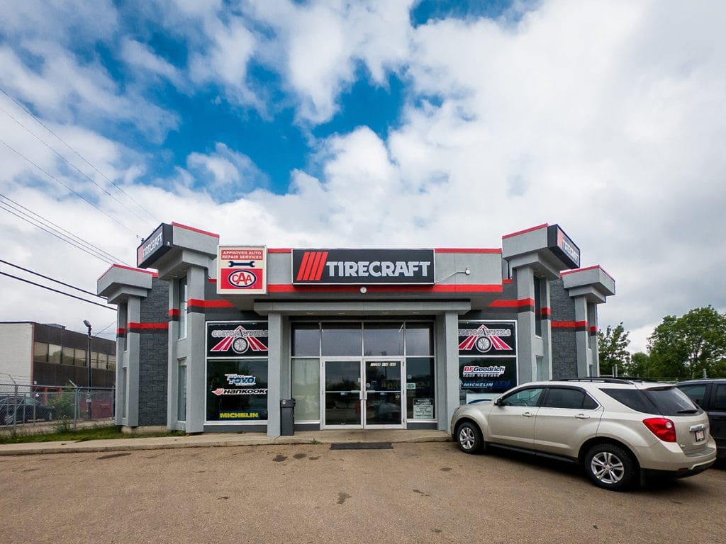 TireCraft storefront after a commercial exterior repaint
