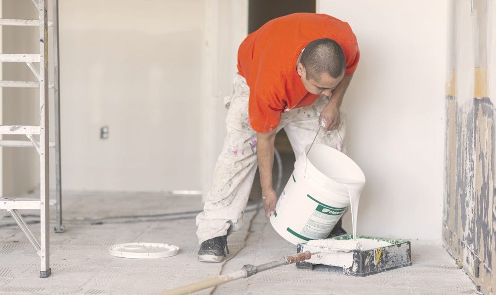Painters Enterprise crew prepping a commercial floor